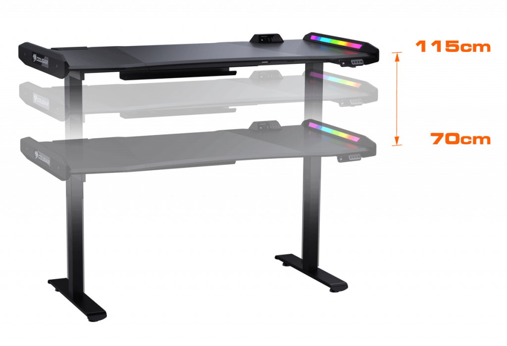 Bureau Gamer ergonomique motorisé Cougar E-Mars RGB (Noir)