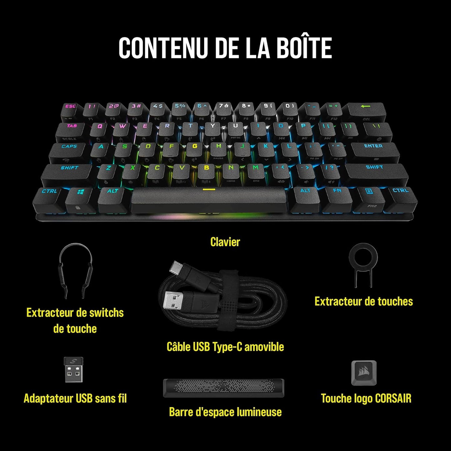 Clavier Corsair K70 mini wireless