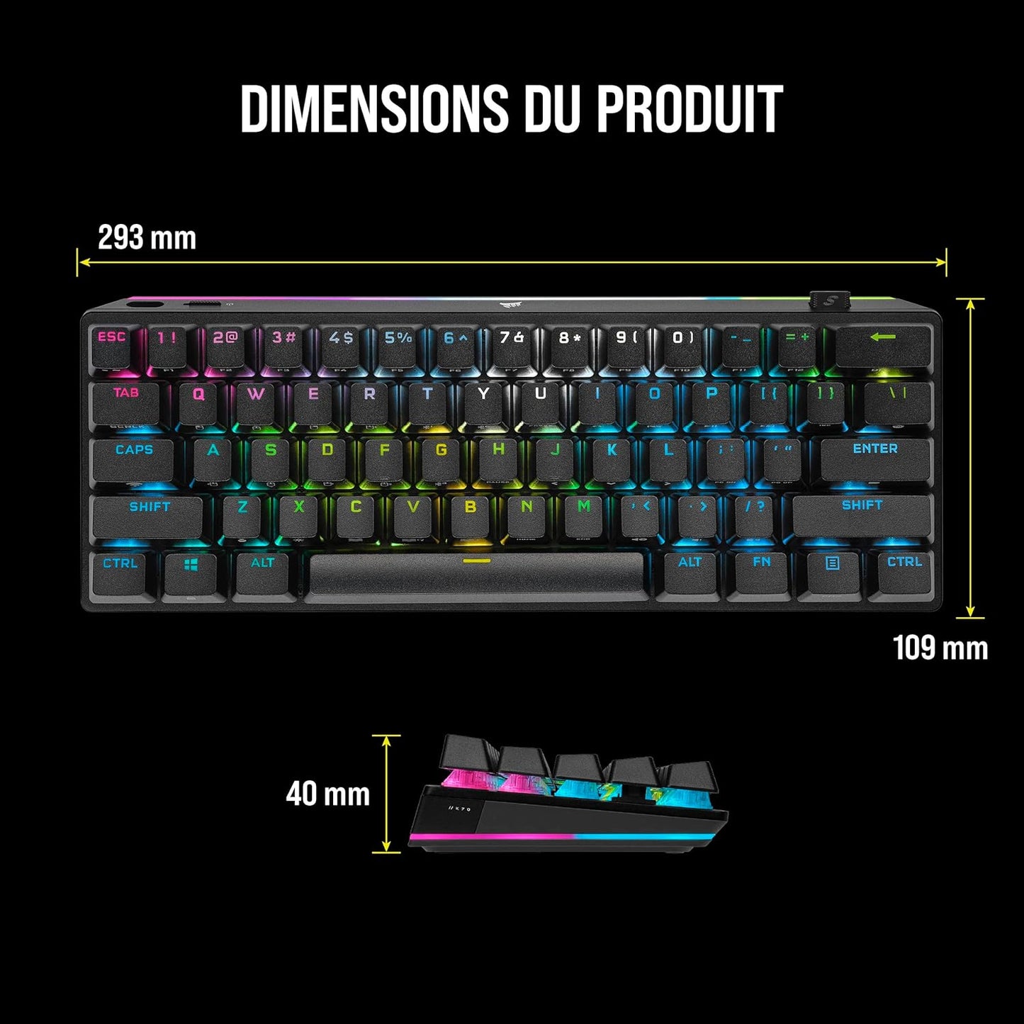 Clavier Corsair K70 mini wireless