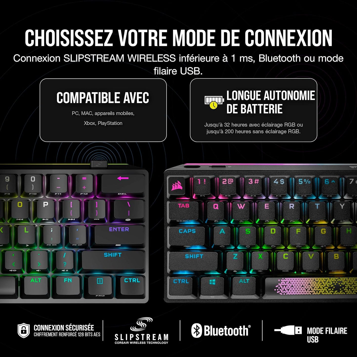 Clavier Corsair K70 mini wireless