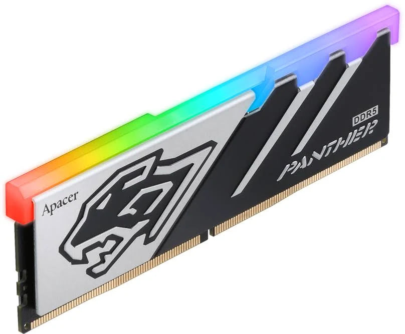 Barrette mémoire 16Go DIMM DDR5 Apacer Panther RGB 5600MHz (Noir/Argent)