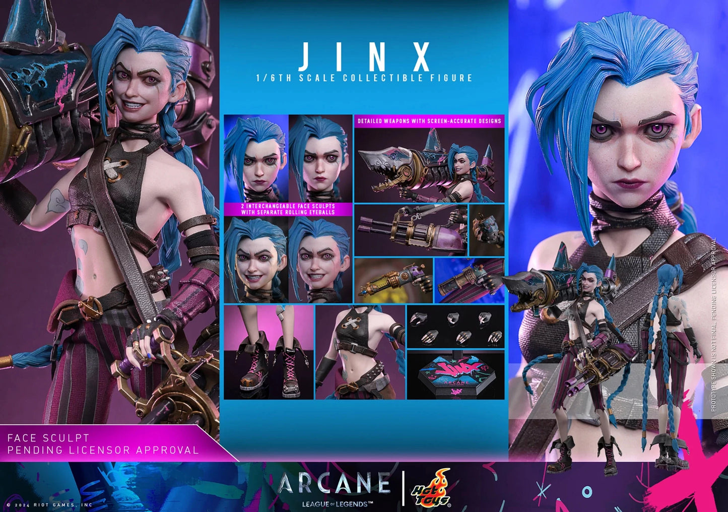 Arcane : League of Legends Collectible Action Figurine 1/6 Jinx 27cm Hot Toys TMS137