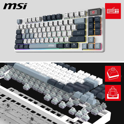 Clavier Gamer sans fil mécanique MSI Forge GK600 TKL RGB