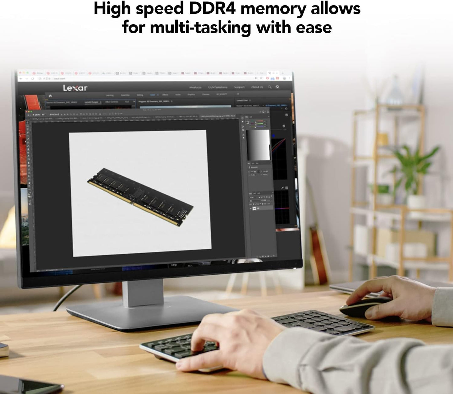 Barrette mémoire 8Go DIMM DDR4 Lexar 3200Mhz (Noir)