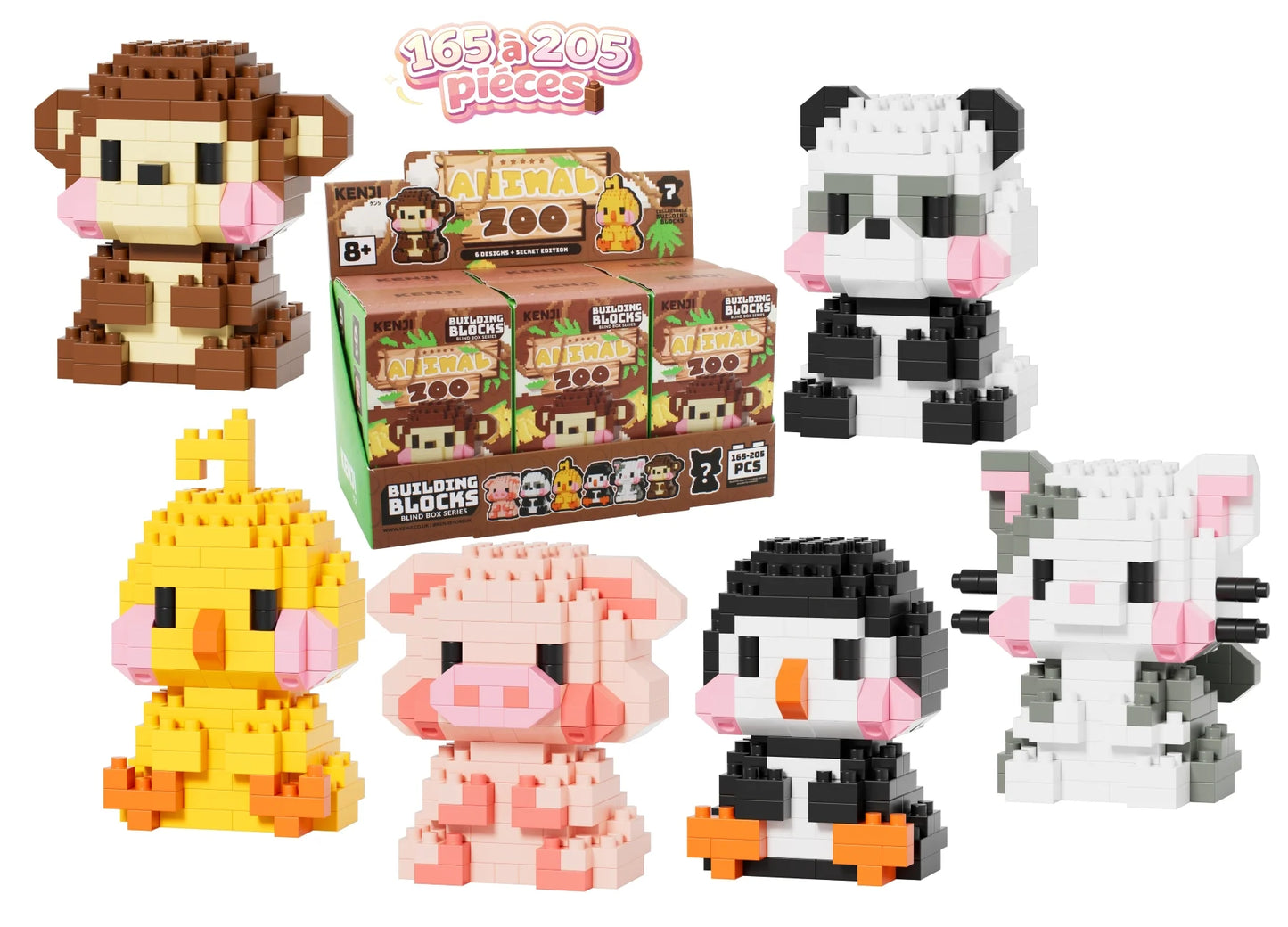 KAWAI BOX - Animal Zoo - Kit de Construction 165 à 205pcs