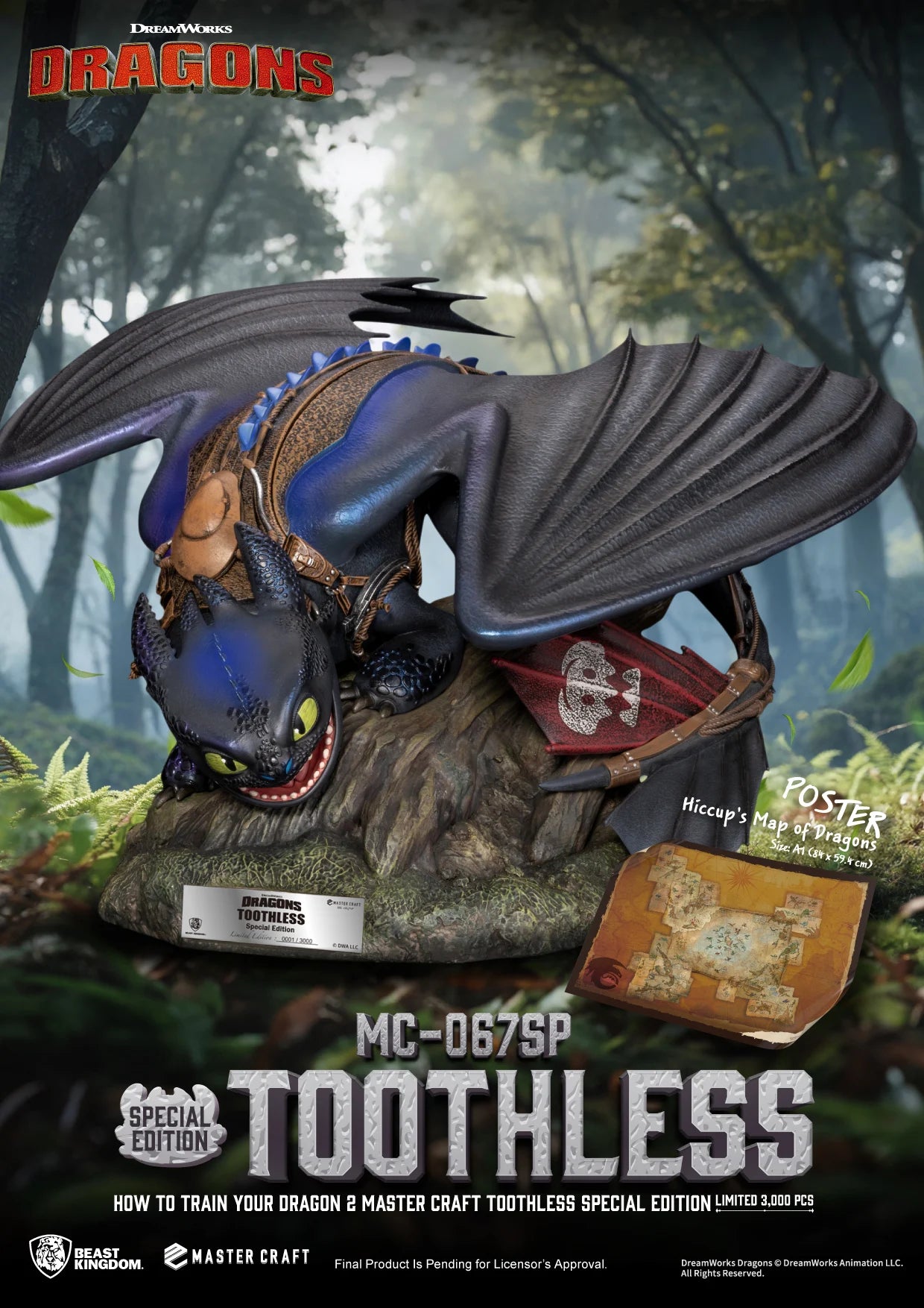DRAGON 2 - Krokmou - Statuette Master Craft 38cm