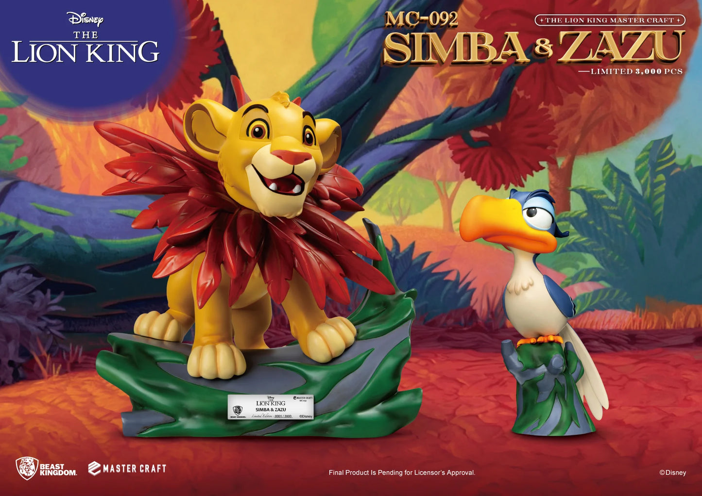 LE ROI LION - Simba & Zazu - Pack 2 Statuette Master Craft 31cm & 7cm