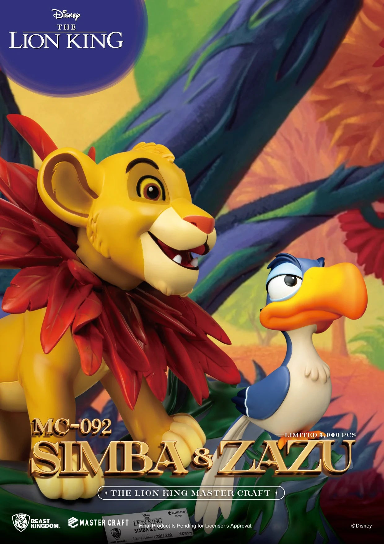 LE ROI LION - Simba & Zazu - Pack 2 Statuette Master Craft 31cm & 7cm